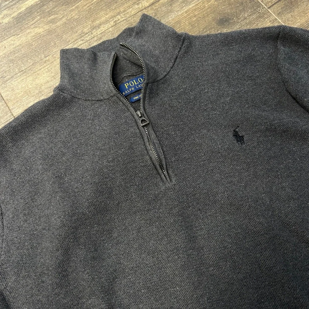 Polo Ralph Lauren Pima Cotton 1/4 Zip Pullover Men's XL Charcoal‎ Gray Pony Logo